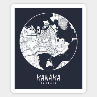 Manama, Bahrain City Map - Full Moon Sticker